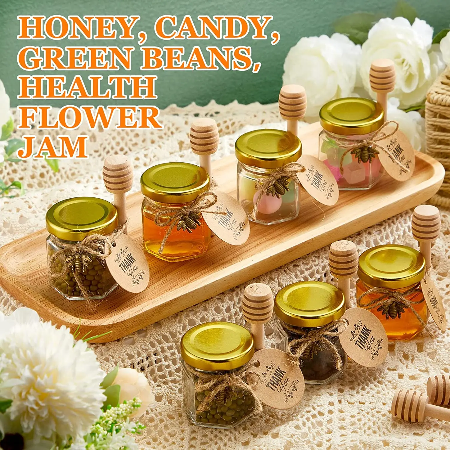 Small Jars of Honey 40gr, for Wedding Gift, Mini Order: 25 