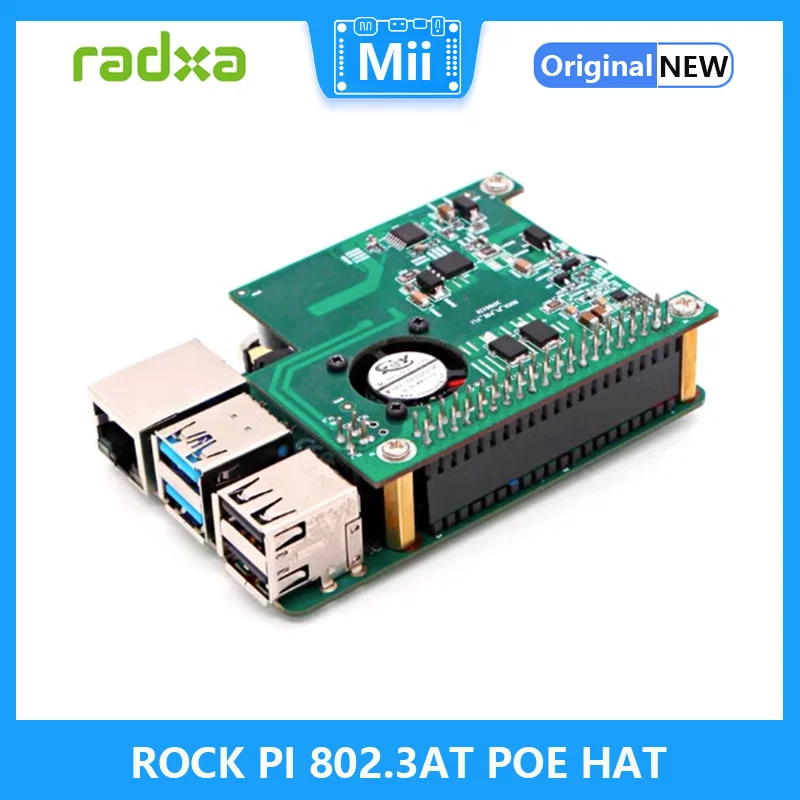 ROCK PI POE HAT  , ROCK 4, ROCK 3, ROCK 5 , 802.3AT