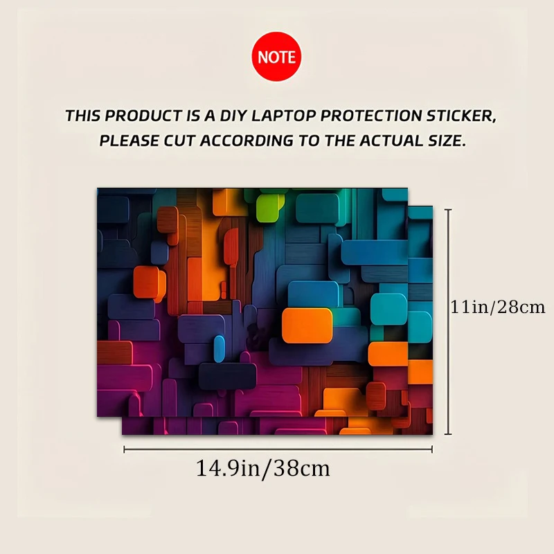 2 노트북 스티커 기하학 모자이크 보호 필름 DIY 스크래치 방지 스티커 스티커 macbook air 스티커