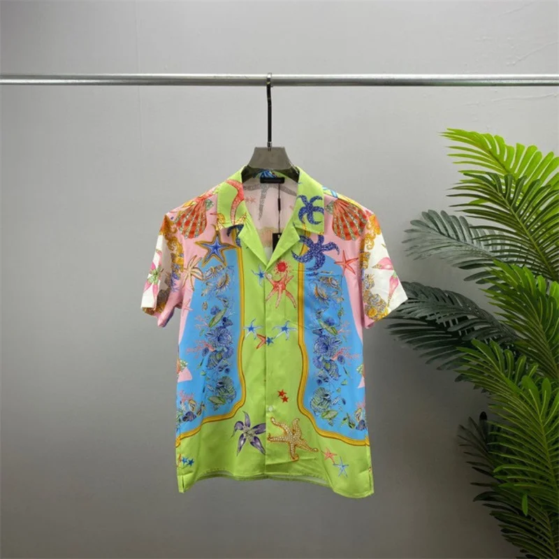 

22SS Luxury Designer Mens Summer Beach Hawaiian Shirt Starfish Printed Short Sleeve Dress Men Casual Shirts Chemise Homme