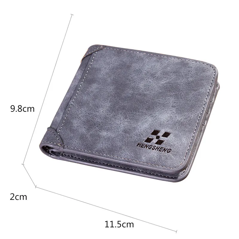 New Short Men Wallets Small Card Holder Photo Holder Vintage Male Purses Engraved Wallets High Quality Leather Men Wallet Clutch 4