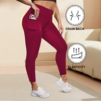 Women's High-Waisted Plus Size Yoga Leggings Butt-Lifting Workout Leggings with Pockets Elastic Activewear for Gym & Running - Image 4