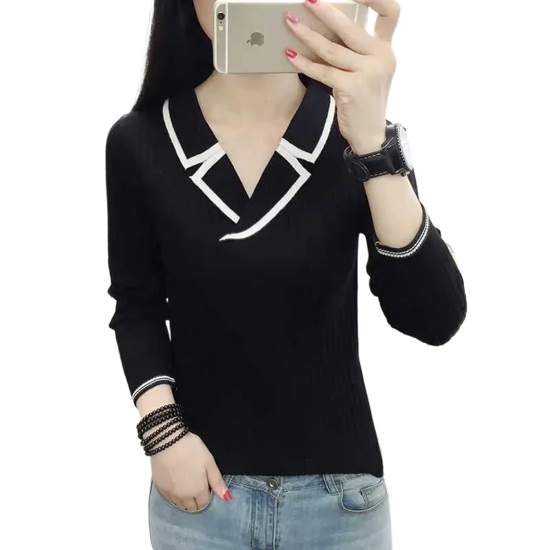 

Женское осенне-зимнее модное облегающее трикотажное нижнее белье с V-образным вырезом