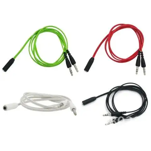 

1M 3.5MM Plug Female to 2 Male Splitter Earphone Audio Adapter Cable Wire for PC Computer Smartphones Headset Microphone Use