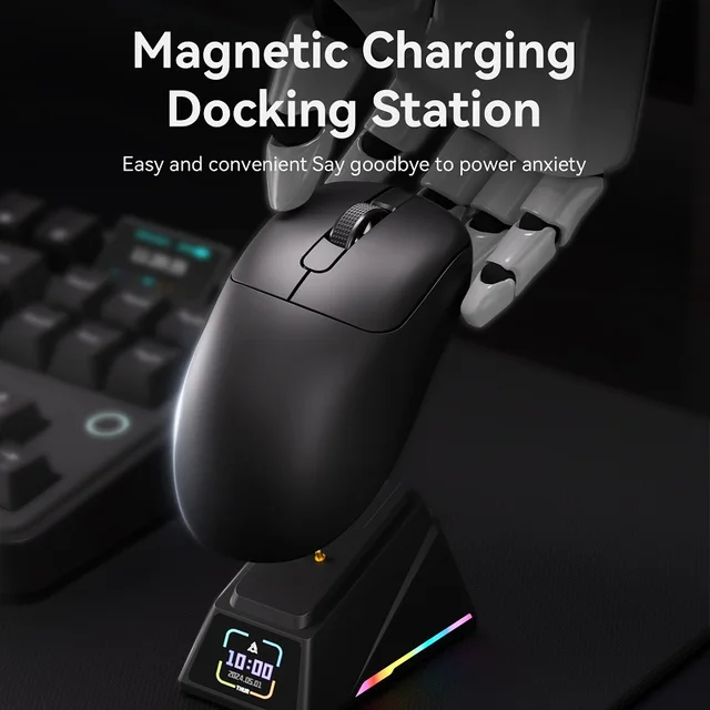 Ajazz AJ179 Apex PAW3950 Wireless Gaming Mouse with RGB Charging Dock, Computer Macro Mouse Gamer,Lightweight Ergonomic PC Mice 5