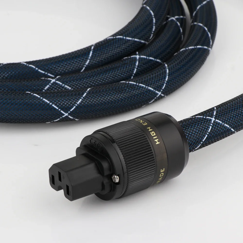 Hi-end 6N OCC Audio EU/US/AU Power Cord EU version Mains Power Cord Double Shielding Connection Filterure Amplifier Cable