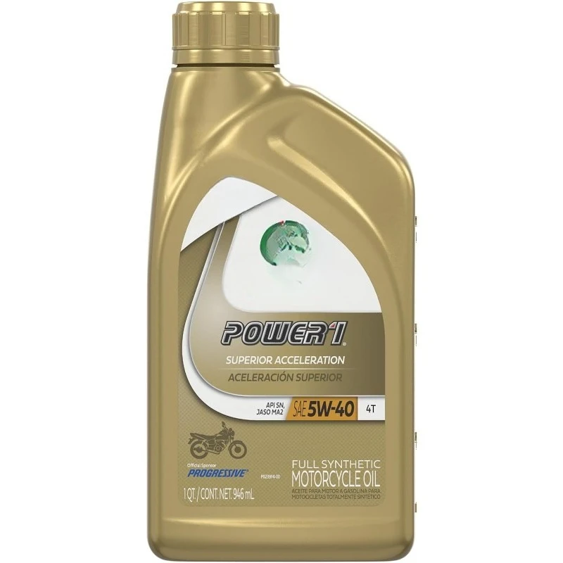 Power1 4T 5W-40 Full Synthetic Motorcycle Oil, 1 Quart, Pack of 6 2