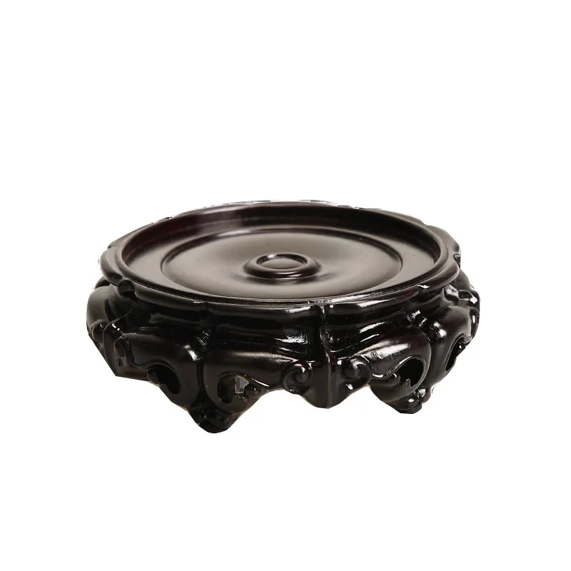 Rosewood Whole Wood Carving Round Teapot, Aquarium, Stone Buddha Vase, Flowerpot Base, strange Stone, Solid Wood Bracket