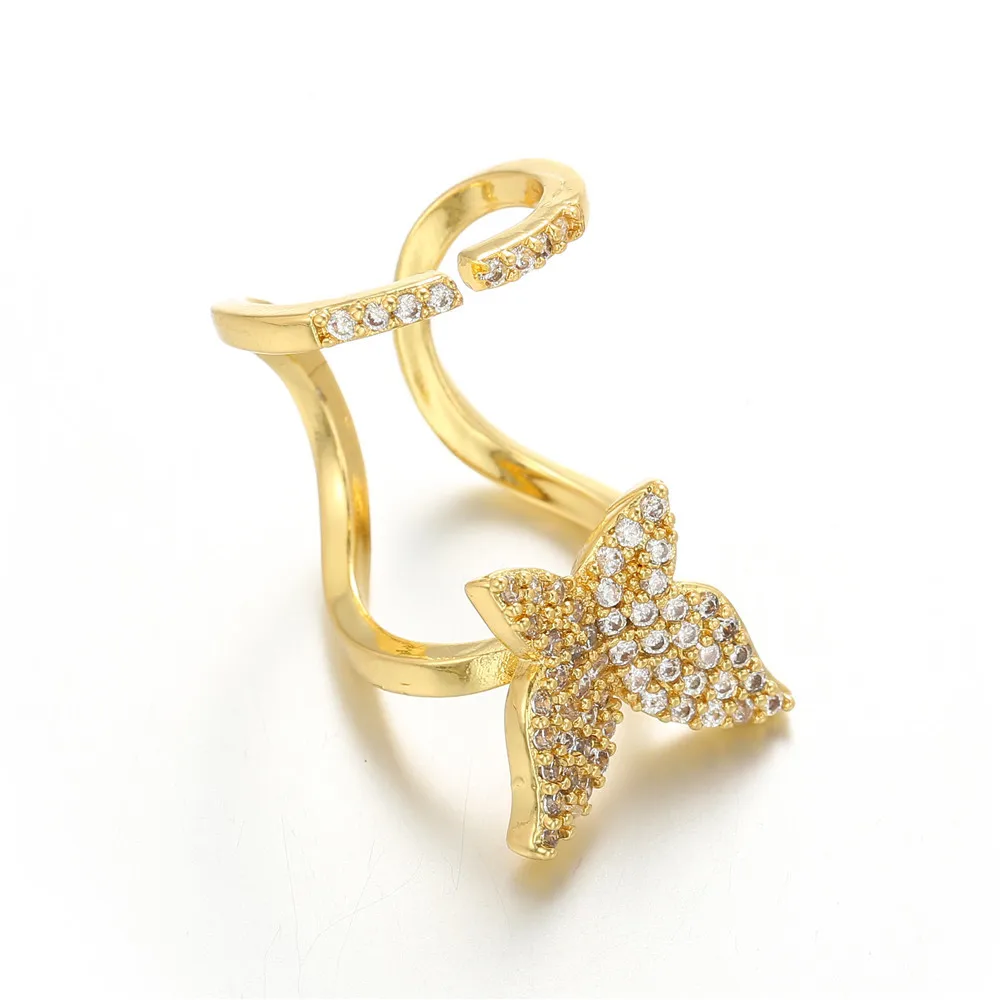Fashion Women's Crystal Nail Cover Ring Luxury Zircon Manicure Fingertips Joint Fake Nail Rings For Women Party Jewelry Gifts