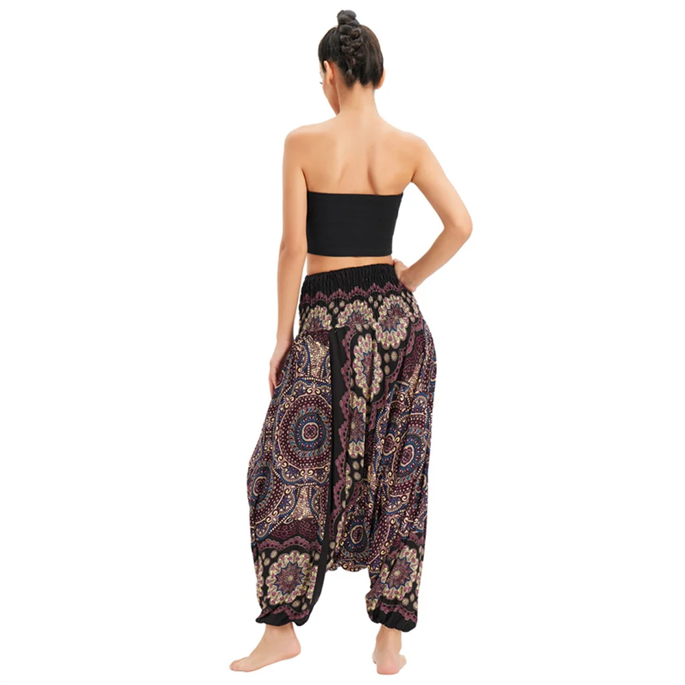 Women Bohemian Rayon Pants High Waist Harem Baggy Boho Yoga Wear