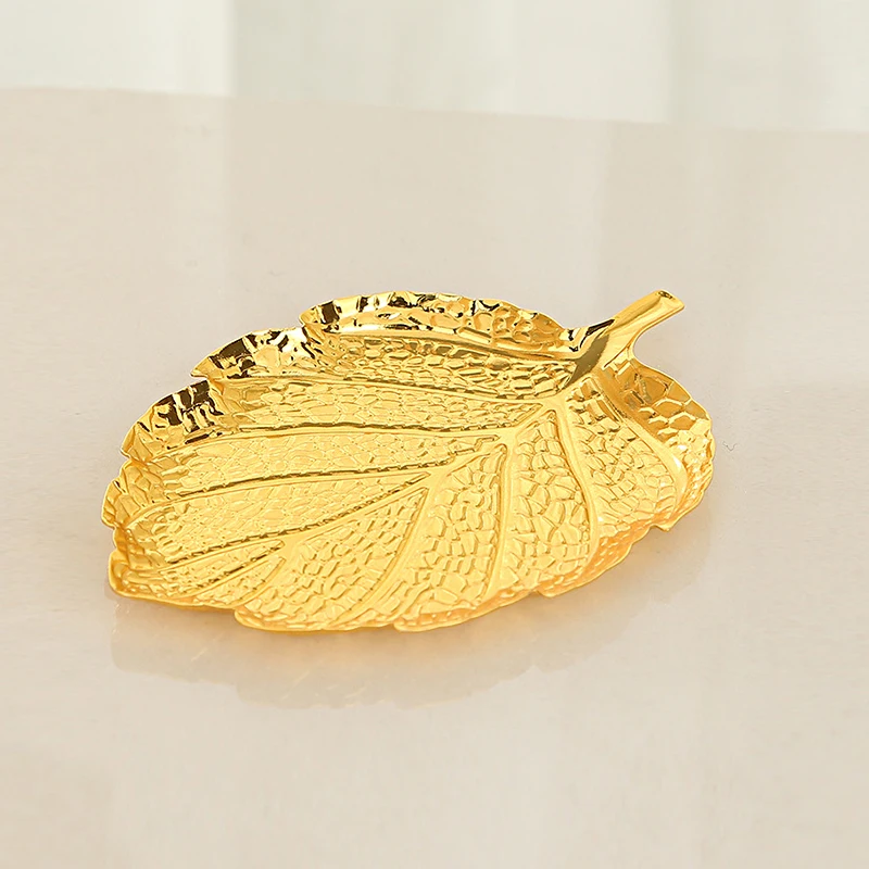 Resin Jewellery Tray Wooden Food Tray Stainless Steel Tray Pagan Ritual Tray Jewelry Display Tray European Style Gold Plate Leaf Shape Dish Household Fruit Tea Snacks Dried Fruit Serving