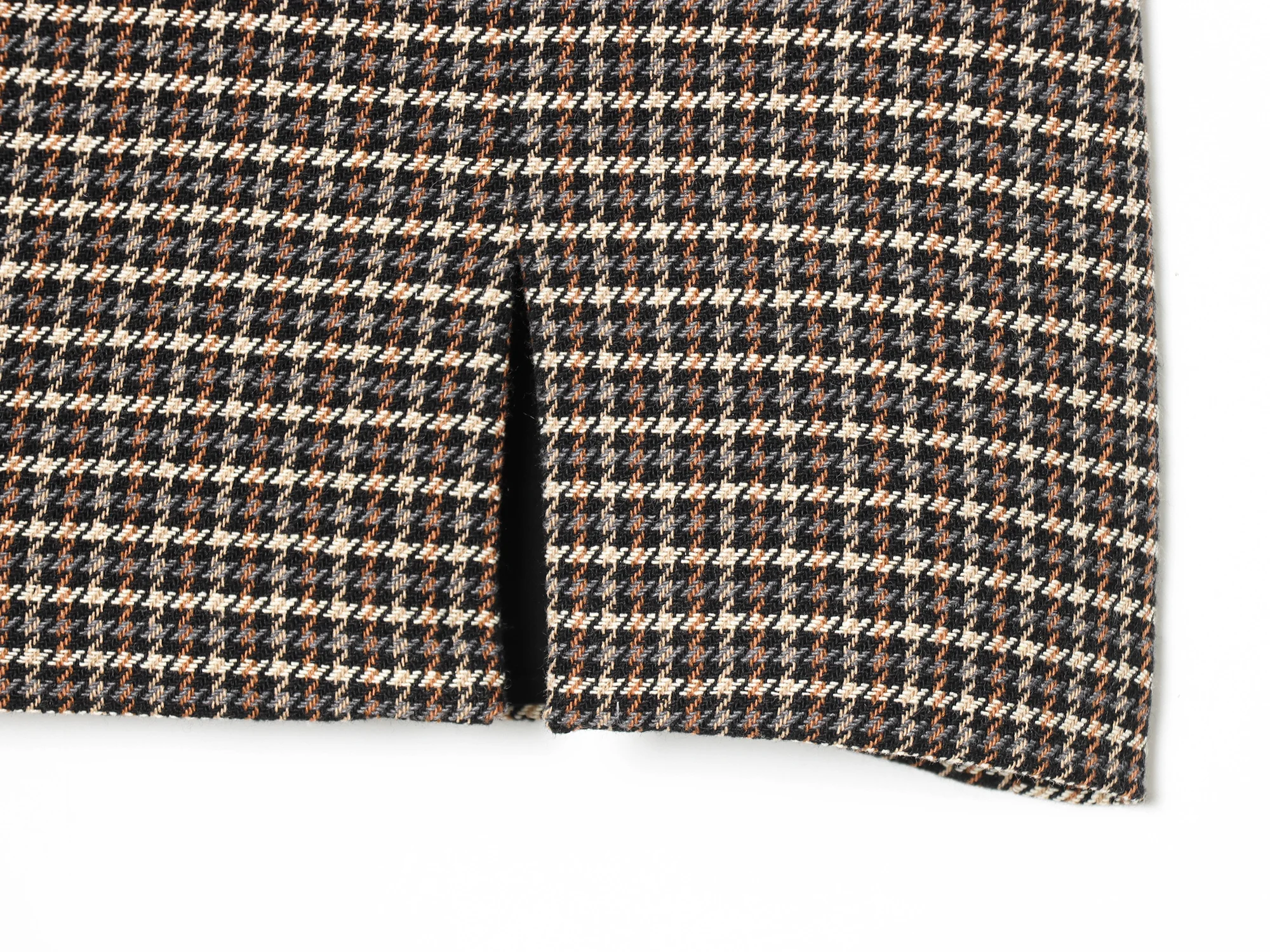 KONDALA Herbst Trendy Vintage Plaid Culottes Set Frauen Elegante Zipper Jacke, Gürtel Mini Röcke Shorts 2026 Frühling Casual Jacke Set – Detail 16