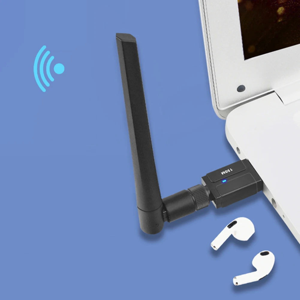 150M 장거리 USB BT 동글, PC 마우스 키보드 헤드폰 스피커용 안테나 포함 USB BT 어댑터, Win11/10/8.1/7 지원
