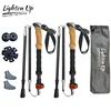 2Pcs Lightweight Trekking Sticks Canes Folding Climbing Poles Walking Poles 3-Folded Rod Cane for Sitting EVA+Cork Handle Sticks 1