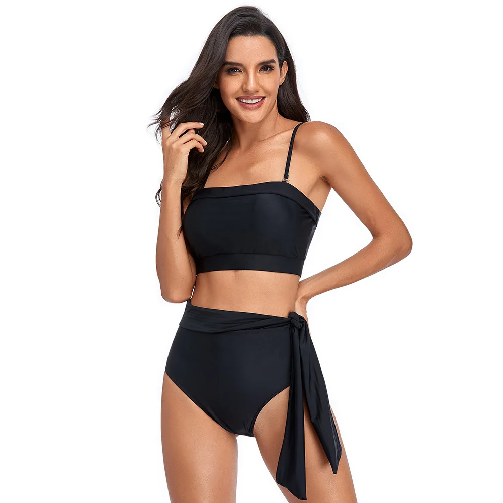 Bikini Swimsuit Women Push Up Bikini Set Sexy One Shoulder Beachwear Summer Solid Bathing Suit High Waist Swimwear Women 2022