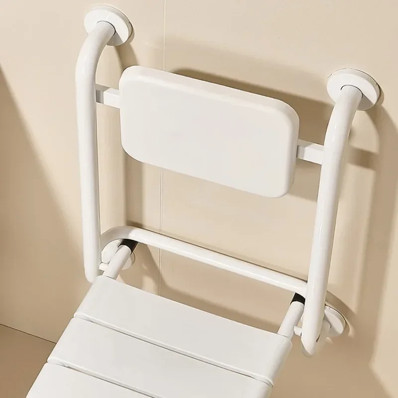 Non-slip Backrest Folding Stool Bathroom Chair Disability Aids, Wall Mounted Shower Seat, Bath Chairs Barrier Free Shower Stool 4