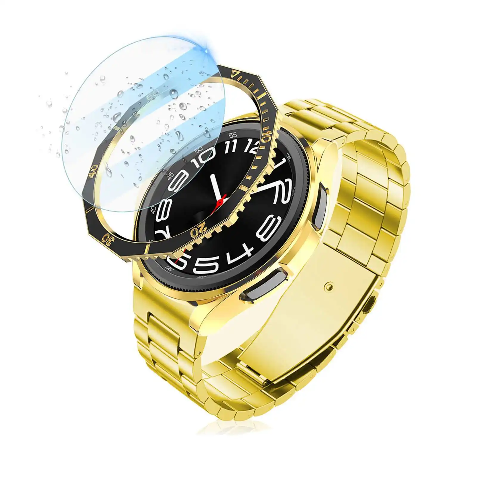 Premium Protective Metal Frame & Glass Case for Samsung Galaxy Watch 6 Classic - 43mm & 47mm