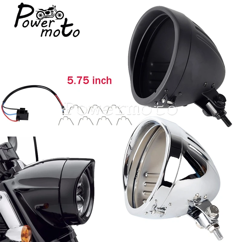 575-inch-motorcycle-steel-headlight-housing-bucket-lighthouse-shell-cover-for-harley-chopper-bobber-cafe-racer-custom-cruiser