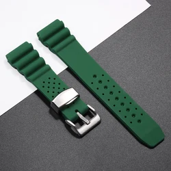Sport Waterproof Silicone Watch Strap Bracelet, Men's Universal Design - 20mm (Matte Green)