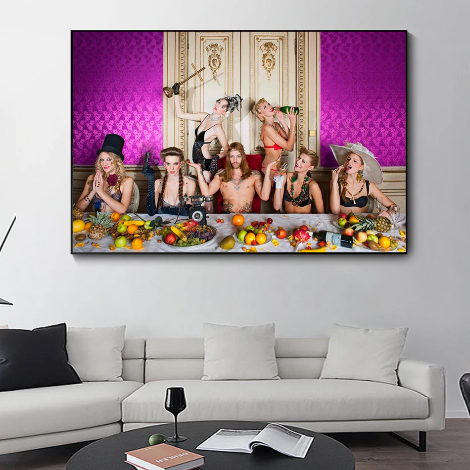 Buy Nude Women Last Supper Canvas Art at Best Prices picture picture