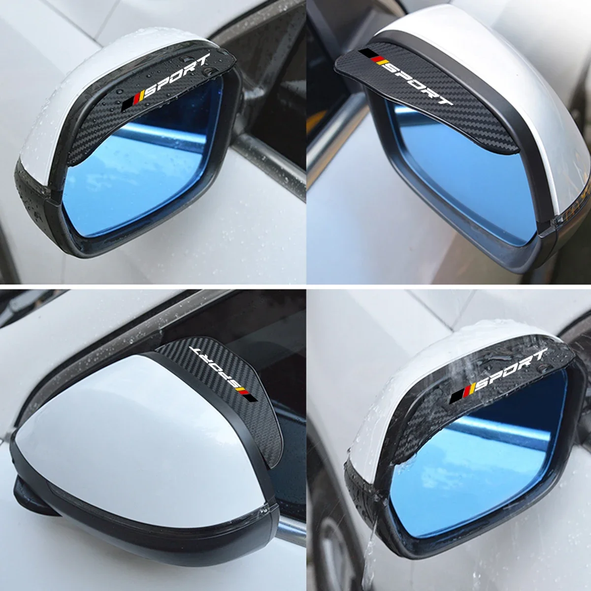 Car Rearview Mirror Rain Eyebrow Carbon Fiber Mirror Rain Snow Blocker Sun Visor 2Pcs For Audi BMW Mercedes Benz VW Toyota Honda car rearview mirror visor rearview mirror visor rearview mirror rain shield rearview mirror rain eyebrow rearview mirror rain guard