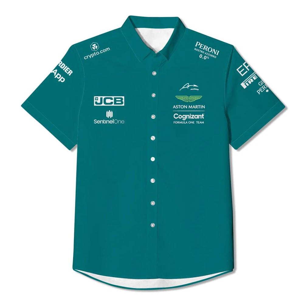 2023 Summer New Casual Shirt F1 Team Aston Martin Shirt Formula One ...