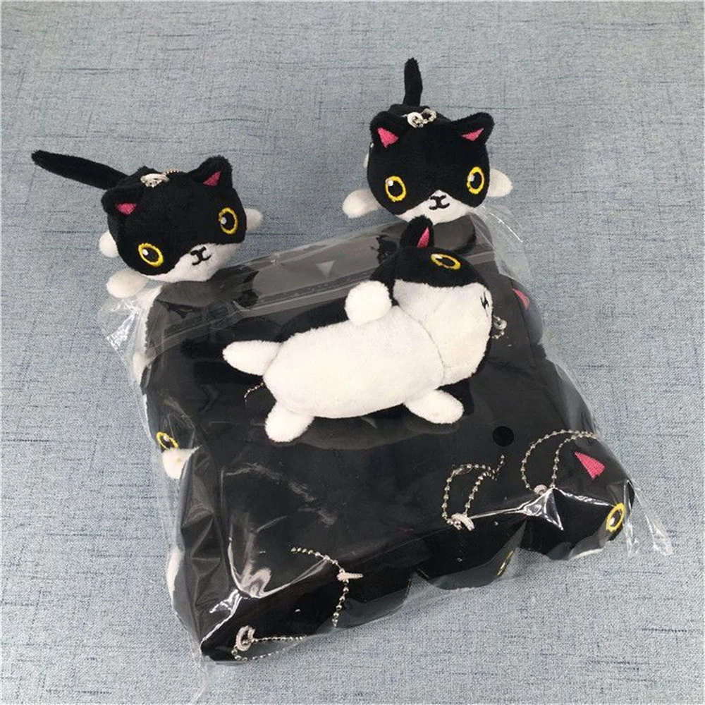9PCS/LOT Black Cat Plush Stuffed TOY , Gift Pendant Decor Toy