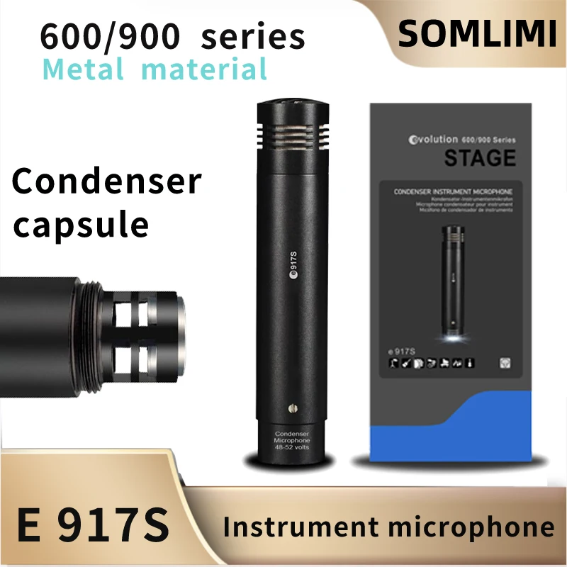 

Высококачественный металлический барабанный микрофон SOMLIMI E917S, перкуссионный инструмент, конденсаторный микрофон, Лидер продаж