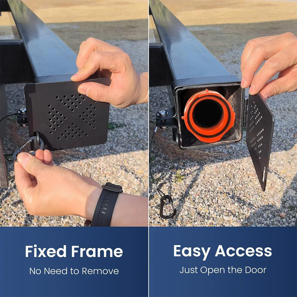 2 Sets RV Bumper End Caps, Aluminum RV Sewer Hose Storage Cover with No-Insect Vent Holes for 4in Square Camper Bumpers