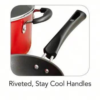 9-Piece Nonstick Cookware Set, Red 6