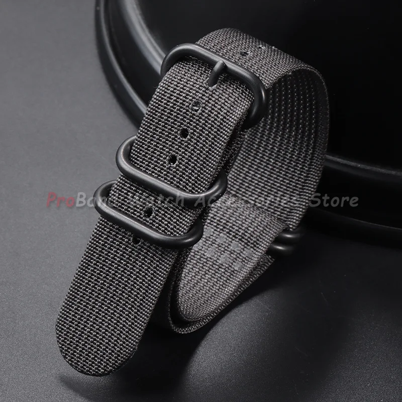 Stylish Ribbed Nylon Watch Strap with Multi-Color Ring Buckle - Unisex Replacement Bracelet Accessory