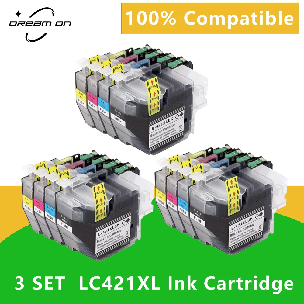 LC421XL LC421 LC 421 Compatible Ink Cartridge For Brother DCP-J1050DW MFC-J1010DW DCP-J1140DW printer inkarena 4 color lc 3213 compatible ink cartridge for brother lc3213 dcp j772dw dcp j774dw mfc j890dw mfc j895dw printers