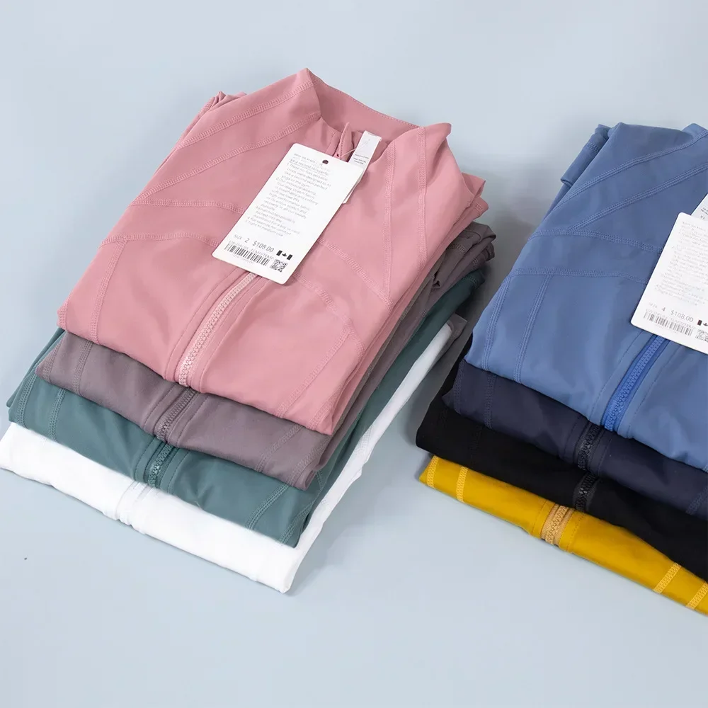 With  Women Long Sleeve With Pockets Define Sports Jacket Yoga Jogging Quick Dry Breathable Fitness Running Workout Coat