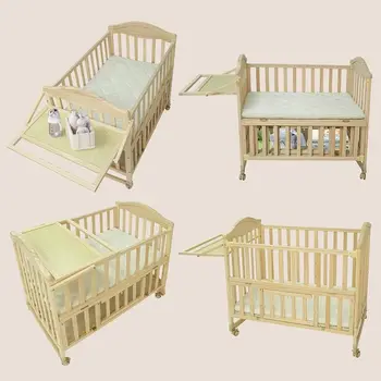 Portable Wooden Baby Crib 1