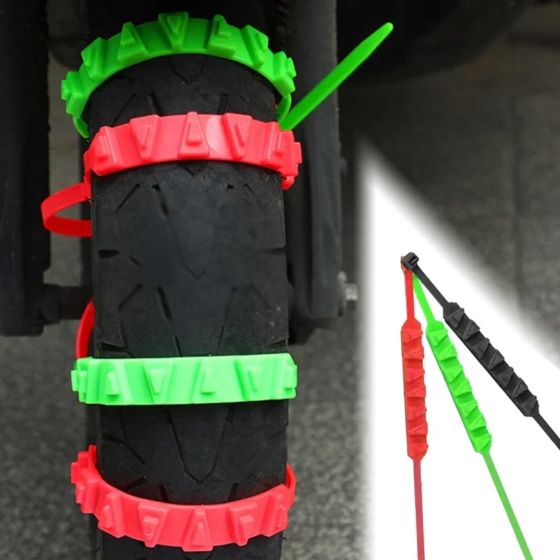 Anti-Skid Snow Chains for Car Motorcycles Bicycles Winter Tire Wheels Non-slip Cable Ties Motorbike Emergency Tire Chain Tool