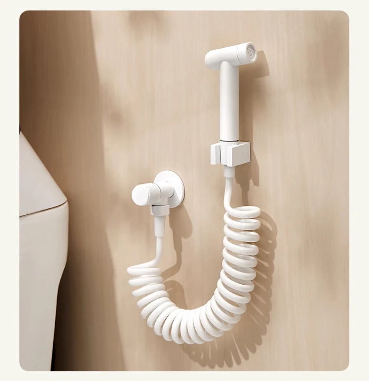 Description Picture 2 of itemBidet Faucets White Single Cold Water Brass Wall Mounted Bathroom Hygienic Shower Sprayer Toilet Washing Machine Tap 811581