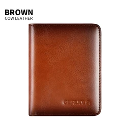 Men's Ultra - Thin Genuine Leather Wallet with RFID Protection - Perfect Valentine's Day Gift (Yellowish - brown)