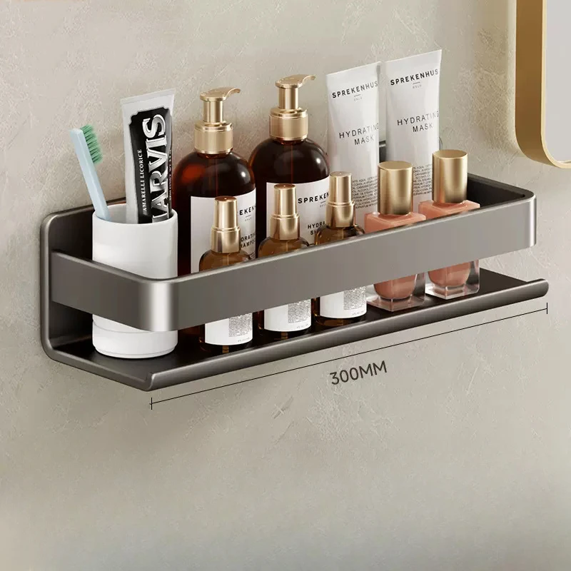 kitchen Stainless steel storage rack no punching bathroom wall shelf Seasoning bottle storage kitchen accessories organizer 2