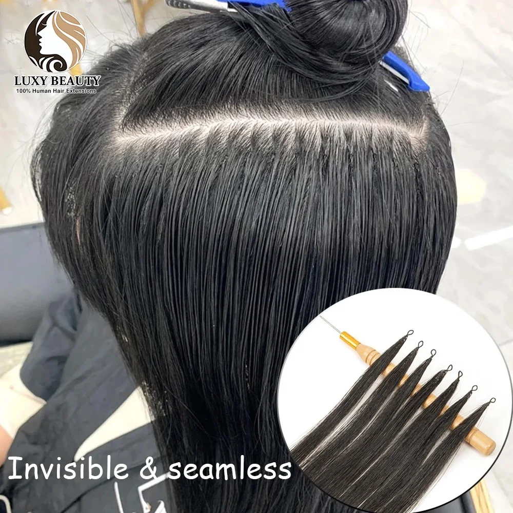 Brown Feather Line Hair Extensions Human Hair Straight Virgin Human Feathers In Extensions For Women 40strands/pack