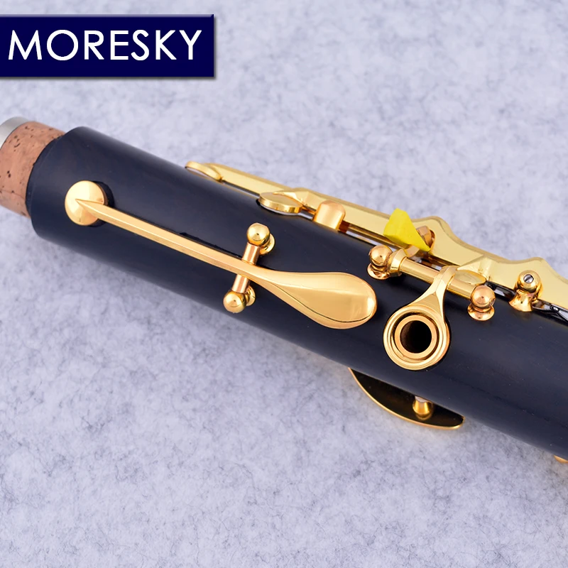 MORESKY Clarinet Bb Wood Ebony Gold-plated 17 Keys Grenadilla Sib Klarnet M62(OEM)