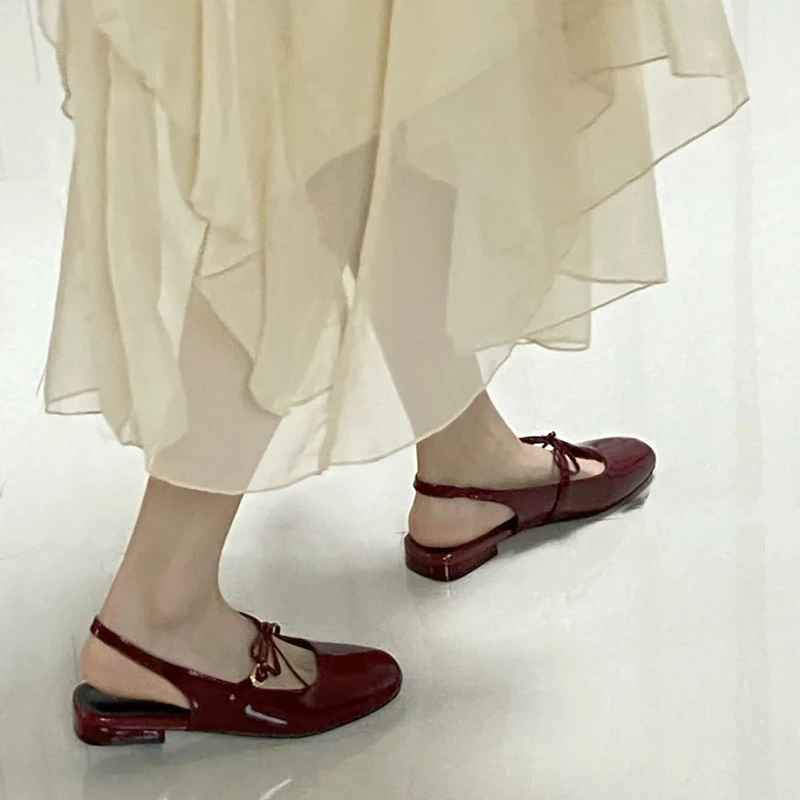 New Autumn Low Heels Bowknot Shallow Cut Ballet Single Shoes Women's Mary Jane Shoes Ladies Zapatos De Mujer 2