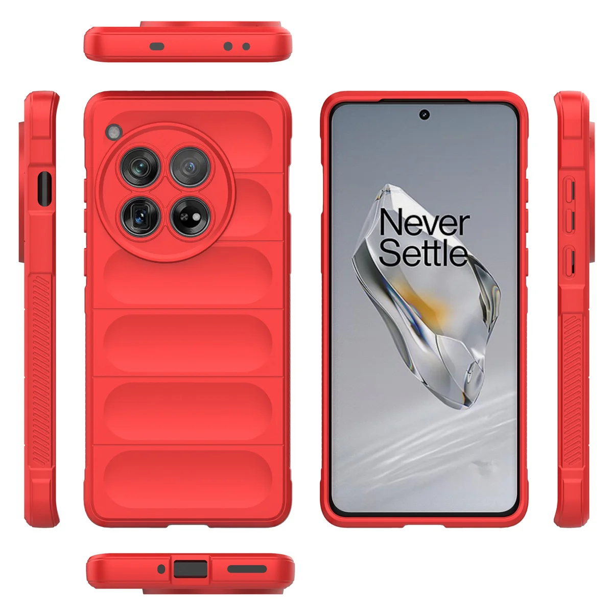 Custodia in silicone rosso morbido con texture 3D per OnePlus 12 10T 11 10R 11R ACE 2 Pro Nord N20SE N30 CE3 Defender Custodia protettiva_voghion.com
