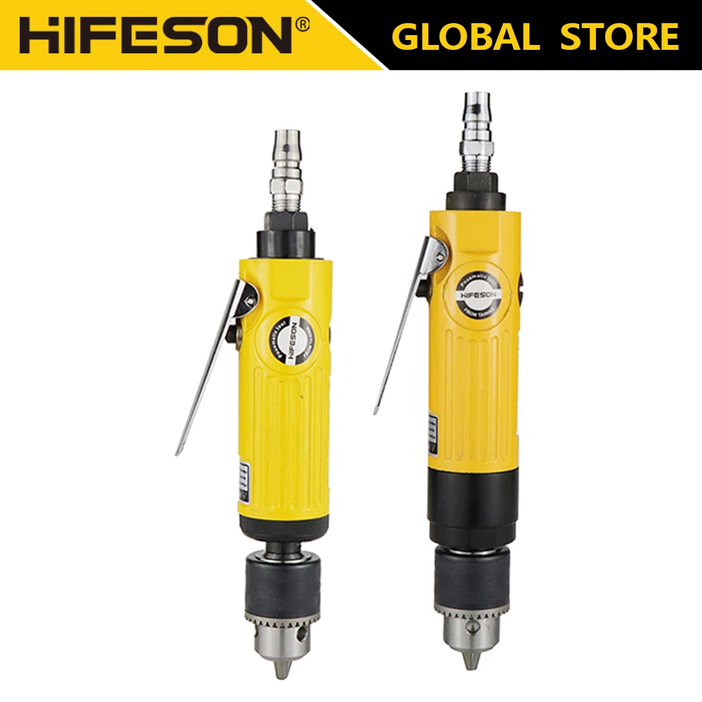 HIFESON 3/8” Powerful Pneumatic Straight Air Drill Deceleration Large Torque Air Drill Drilling Machine Tapping Machine  10mm