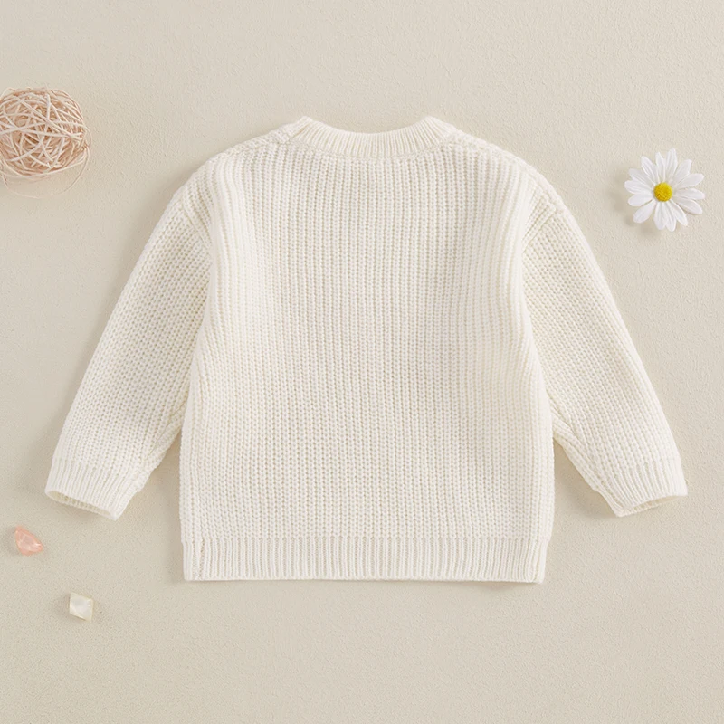 FOCUSNORM 0-7Y 5 Farben Herbst Winter Baby Mädchen Niedlichen Pullover Bowknot Stickerei Warme Gestrickte Lange Ärmel Pullover Strickwaren – Detail 6