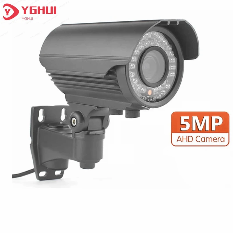 5MP AHD Outdoor Security Cameram 2.8-12mm Manual Zoom Lens Waterproof Analog Bullet Camera IR Night Vision 5mp outdoor ahd ptz camera cctv speed dome 2 8 12mm motorized lens waterproof analog security camera support rs485