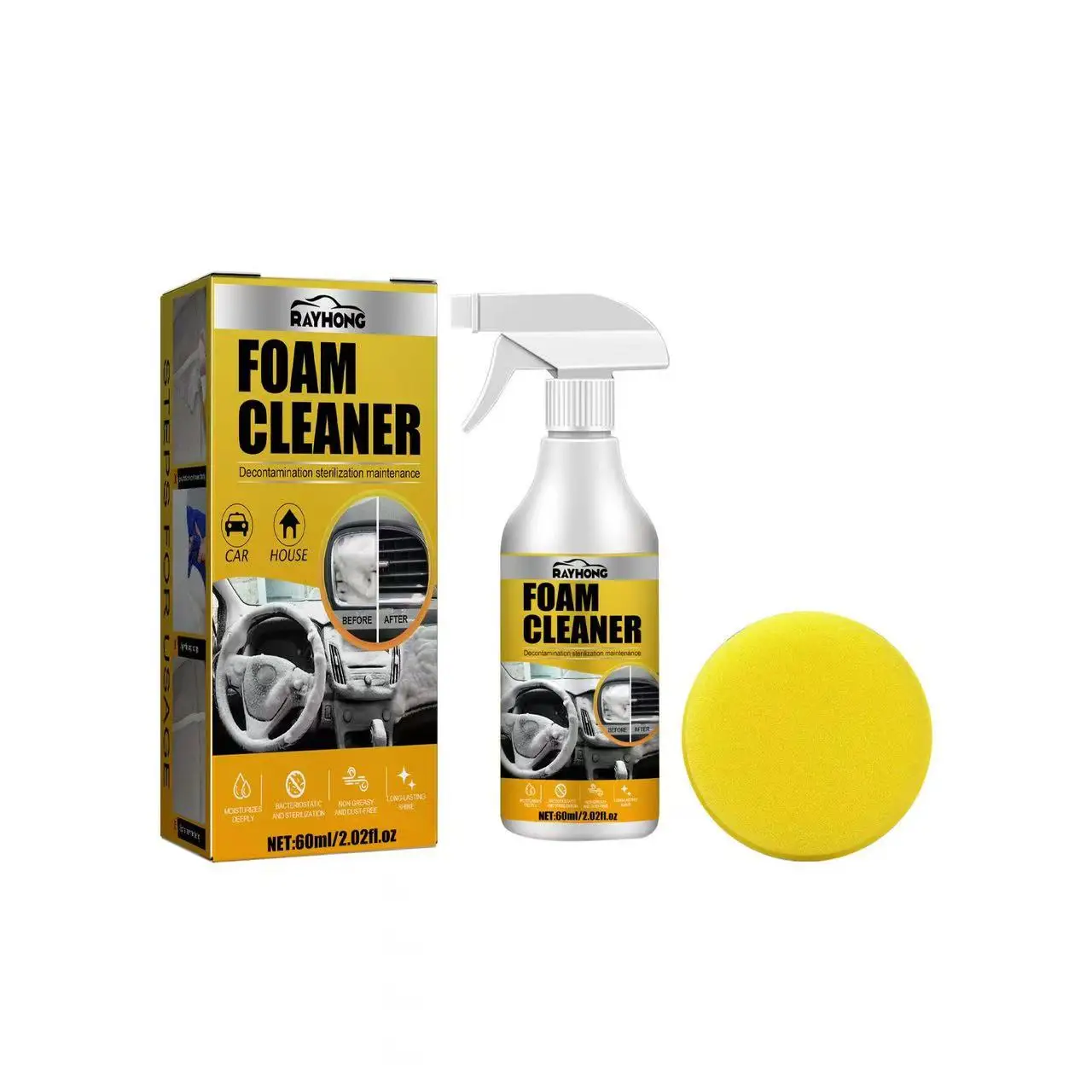 Car interior foam cleaner Interior leather seat Plastic ceiling decontamination maintenance cleaner car cleaner interior cleaner foam cleaner spray