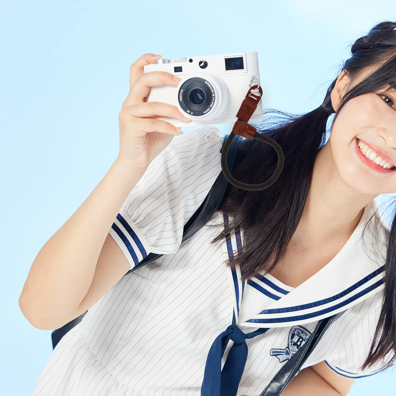 사진 카메라 손목 스트랩 튼튼한 면 PU 소재 야외 하이킹 캠핑 사진 촬영용 핸드 스트랩 사진 카메라 핸드 스트랩