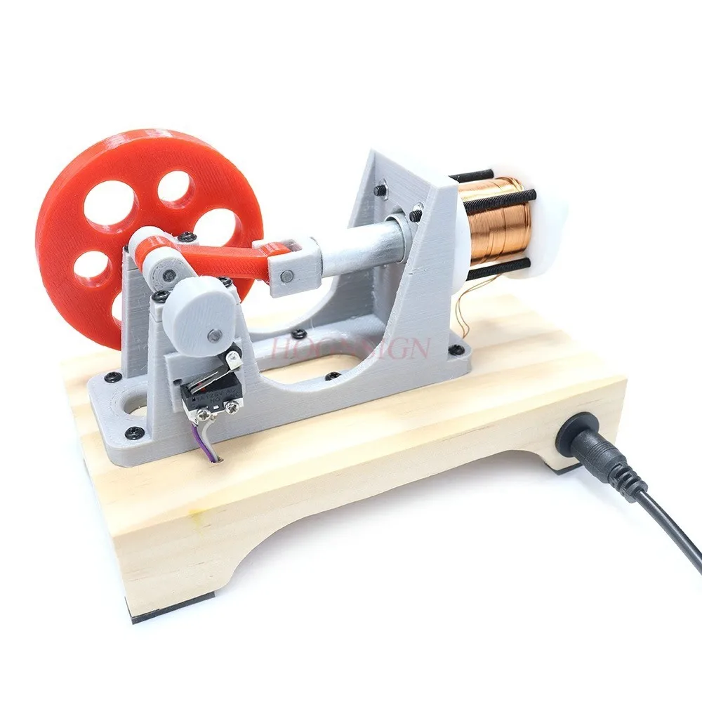 DIY เครื่องยนต์แม่เหล็กไฟฟ้ารุ่นลูกสูบกระบอกเดียวเครื่องยนต์การสอนการทดลอง 1