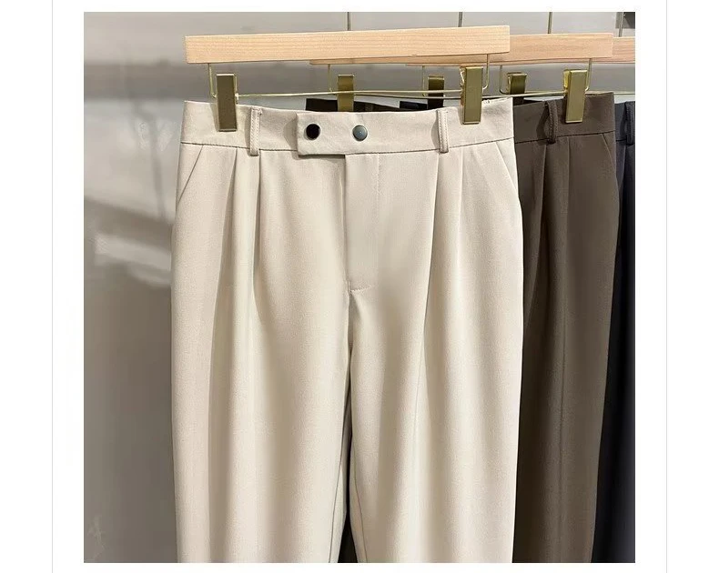 Luxus Mode Gerade männer Casual Hosen Frühling Sommer Neue Koreanische Anzug Hose Harem Business Formale Männliche Hosen Trendy Marke – Detail 5