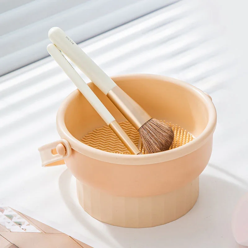 1Pc Beauty Tool Cleaner Makeup Brush Washing Bowl Silicone Cleaning Basin Make-up Egg Dry Tool Powder Puff Without Make-up Brush